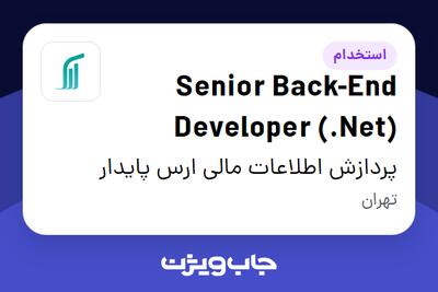  استخدام Senior Back-End Developer (.Net) در پردازش اطلاعات مالی ارس پایدار