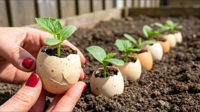  نحوه کاشت خیار با جوانه زنی ۱۰۰ درصد با پوشت تخم مرغ