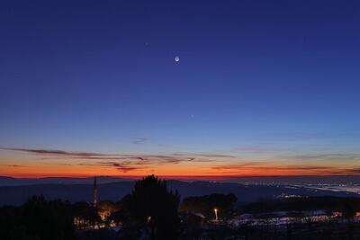  ماه و سیاره‌ها در گرگ‌ومیش زمستانی (+عکس)