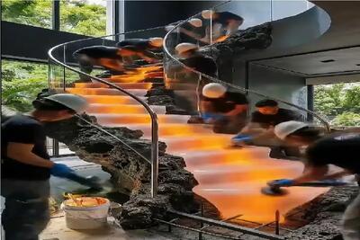  معماری خلاقانه؛ راه پله خونه رو مواد مذاب ریختن جهنم از یادشون نره