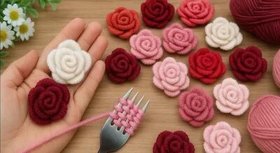  طرز ساخت تزئین آسان گل رز با چنگال / انجام این کار بسیار آسان است!