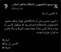 بسیج دانشجویی دانشگاه مذاهب اسلامی: دانشجونماها در تجمعات امروز به دنبال کاسبی از عزای مردم بودند + عکس